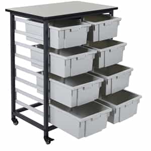 Luxor MBS-DR-8L Mobile Bin Storage Unit - Double Row 8 Large Bins