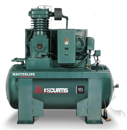 FS-Curtis ML30 200G Horizontal 30HP Simplex Tank Mounted Electric Air Compressor w/Magnetic Motor Starter (3/60/200-208V - FML30C98M1U-D9L1XX, 3/60/230V - FML30C98M1U-D3L1XX, 3/60/460V - FML30C98H2S-A4L1XX)