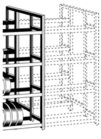WPSS RiveTier® I 4DEA Double 4 Tier Adder Rack - 8 Shelves