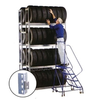 WPSS R2-4DES Double Starter 4 Tier Tire Rack - 8 Shelves