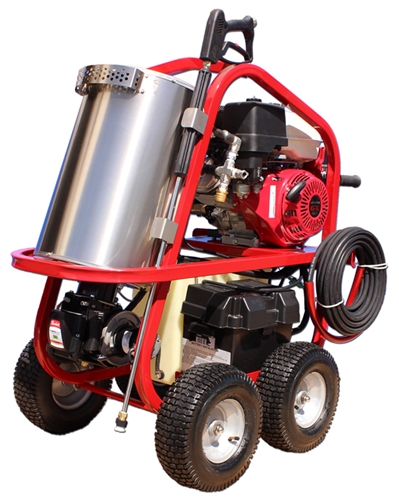 TRAILER MOUNTED HOTSY HEATED PRESSURE WASHER 80 hours w/550 GAL water tank