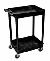 Luxor STC11-B Black  2-Shelf Utility Tub Cart