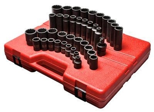 Sunex Tools 1/2" Drive 39 Piece 12 Point Metric Master Impact Socket Set SUN2699