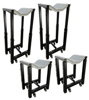 iDeal WHLSTDKIT-UF2500EH-X-BLK Adjustable Height Wheel Stand Kit (Set of 4) - Black