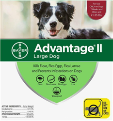 Advantage II For Large Dogs 21-55 lbs, 4 Pack