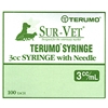 Terumo Sur-Vet Syringe 3 cc, 22 ga. x 3/4", Thin Wall, Luer Lock, 100/Box