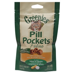 Feline Greenies Pill Pockets,  Chicken Flavor, 1.6 oz.