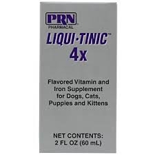 Liqui-Tinic 4x Flavored Vitamin and Iron Supplement for Dogs, Cats, Puppies & Kittens, 2 oz.