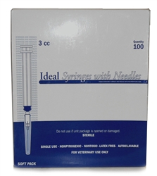 Ideal Syringe 3cc, 22ga. x 1.5", Regular Luer, 100/Box