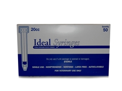 Ideal Syringe 20 cc, Without Needle, Luer Lock, 50/Box