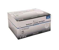 VetOne Insulin Syringe U-40 1/2 cc, 29 ga. x.1/2", 100/Box