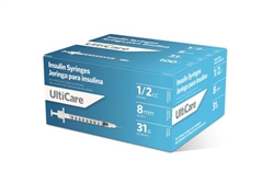 UltiCare Insulin Syringe U-100 1/2 cc, 31 ga. x 5/16", 100/Box