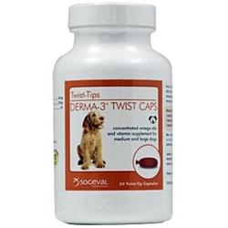 Derma-3 Twist Caps For Large Dogs, 60 Capsules