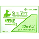 Terumo Needles 22G x 3/4" [Thin Wall], 100/Box