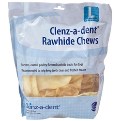 Clenz-A-Dent Enzymatic Rawhide Chews For Large Dogs, 30 Chews
