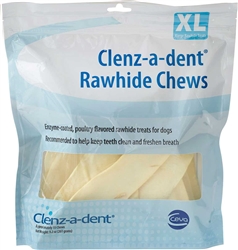 Clenz-A-Dent Enzymatic Rawhide Chews For Extra Large Dogs, 15 Chews