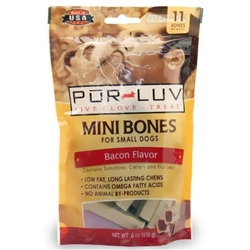 Pur Luv Mini Bones - Bacon 6 oz, 11 Bones