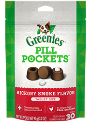 Greenies Pill Pockets Dog, Hickory Smoke - Tablet Size, 30 Count