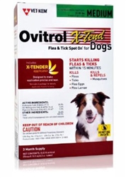 Ovitrol X-Tend Flea & Tick Spot On For Medium Dogs 32-55 lbs, 3 Months