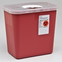 Sharps Container, 2 Gallon With Rotor Opening Lid