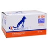 CarePoint VET U-100 Insulin Syringe 3/10cc, 29G x 1/2", 100/Box