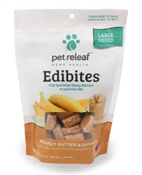Pet Releaf Edibites 90 mg ACTIVE CBD Large Breed, Peanut Butter & Banana, 7.5 oz