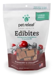 Pet Releaf Edibites  90mg ACTIVE CBD, Blueberry & Cranberry, 7.5 oz