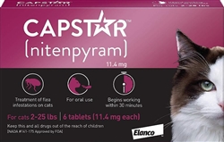 Capstar for Cats 2-25 lbs, 6 Tablets