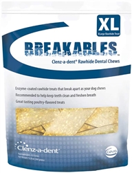 Clenz-a-dent Breakables Dental Rawhide Chews For Extra Large Dogs, 15 Chews