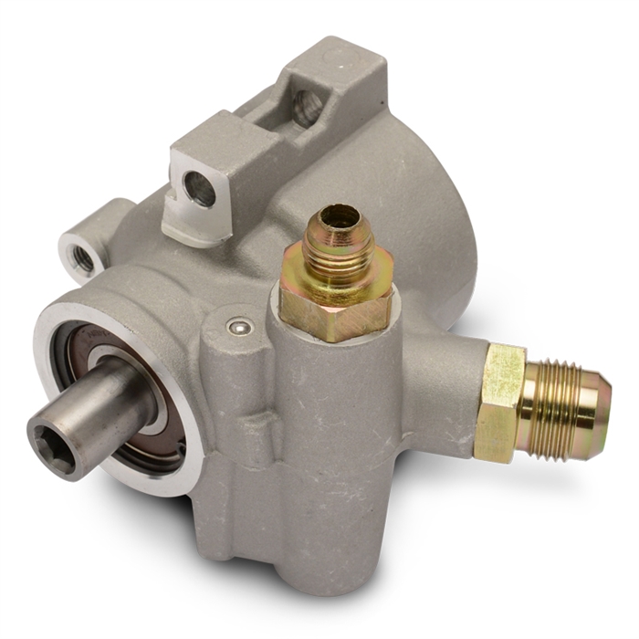 Power Steering Pump with Threaded Mounting Holes for Remote Mounted Reservoir Natural Cast Finish