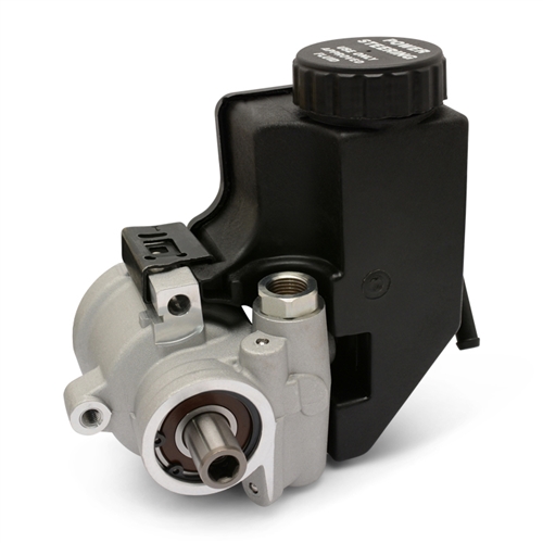 Power Steering Pump with Threaded Mounting Holes with Attached Plastic Reservoir Raw Finish