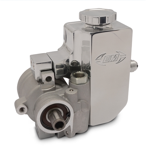Power Steering Pump with Threaded Mounting Holes,Raw with Billet Aluminum Attached Reservoir