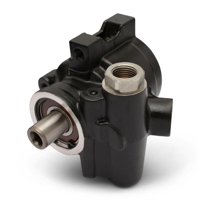 Power Steering Pump Only with Threaded Mounting Holes for Attached Reservoir Black Finish