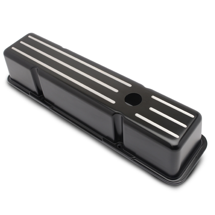 Valve Covers SB Chevy Ball Milled Tall - Black Highlight Finish