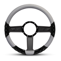 SS Logo Sport Billet Steering Wheel 13-1/2" Black Anodized Spokes/Grey Grip