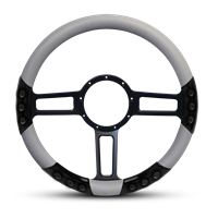 Launch Sport Billet Steering Wheel 13-1/2" Black Anodized Spokes/Grey Grip
