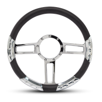 Launch Sport Billet Steering Wheel 13-1/2" Polished Spokes/Black Grip