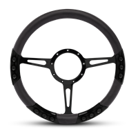 Classic Sport Billet Steering Wheel 13-1/2" Black Anodized Spokes/Black Grip