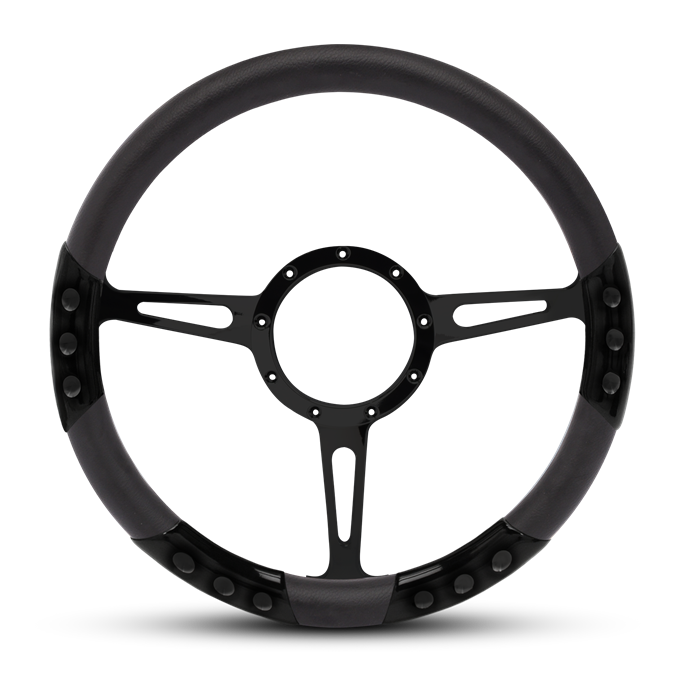 Classic Sport Billet Steering Wheel 13-1/2" Black Anodized Spokes/Black Grip