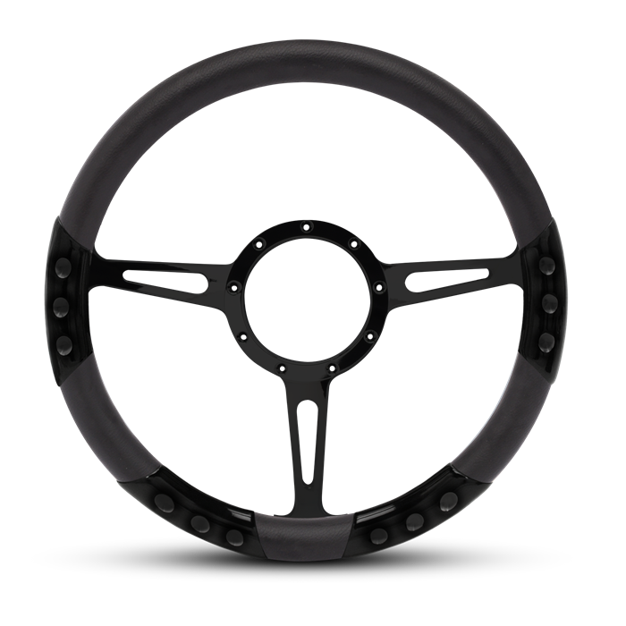 Classic Sport Billet Steering Wheel 13-1/2" Gloss Black Spokes/Black Grip
