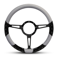 Classic Sport Billet Steering Wheel 13-1/2" Black Anodized Spokes/Grey Grip