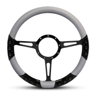 Classic Sport Billet Steering Wheel 13-1/2" Gloss Black Spokes/Grey Grip