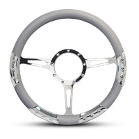 Classic Sport Billet Steering Wheel 13-1/2" Polished Spokes/Grey Grip