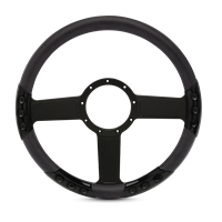 Linear Sport Billet Steering Wheel 13-1/2" Gloss Black Spokes/Black Grip