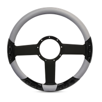 Linear Sport Billet Steering Wheel 13-1/2" Gloss Black Spokes/Grey Grip
