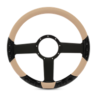 Linear Sport Billet Steering Wheel 13-1/2" Black Anodized Spokes/Tan Grip