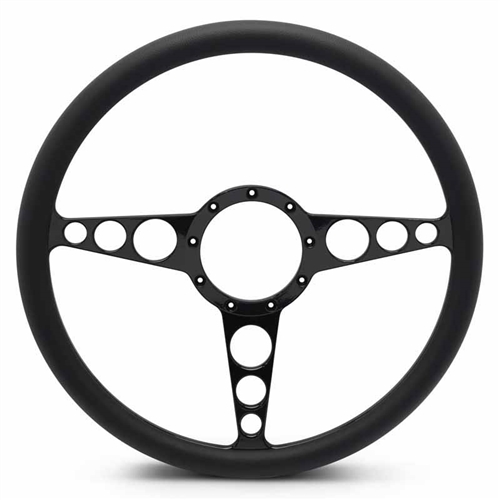 Racer Billet Steering Wheel 15" Gloss Black Spokes/Black Grip