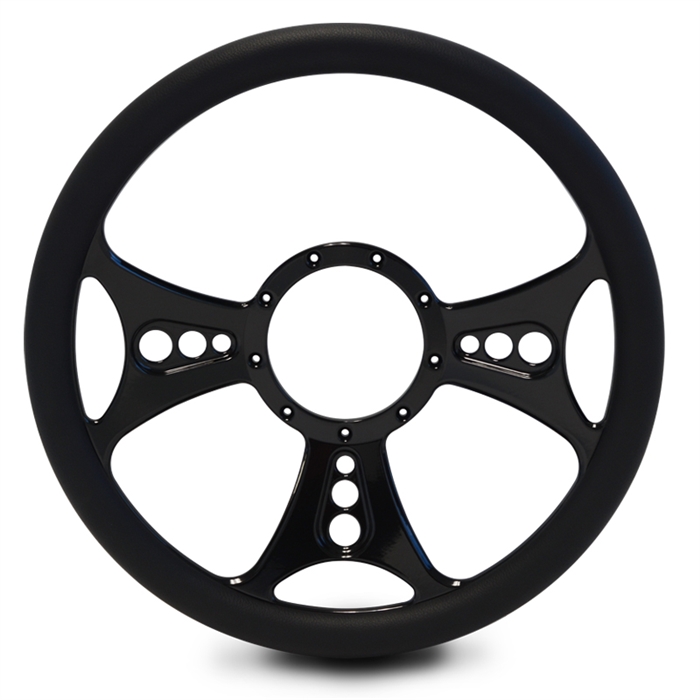 Reaper Billet Steering Wheel 15" Gloss Black Spokes/Black Grip