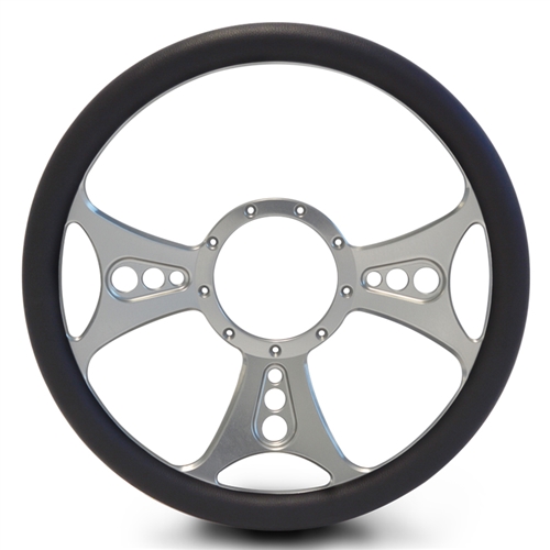 Reaper Billet Steering Wheel 15" Clear Anodized Spokes/Black Grip