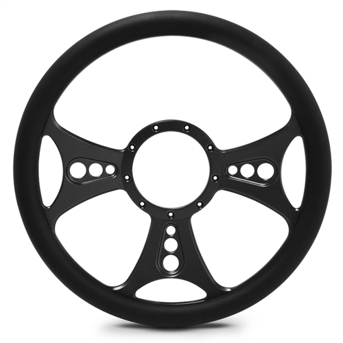 Reaper Billet Steering Wheel 15" Matte Black Spokes/Black Grip